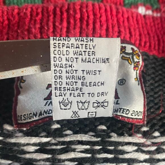 Vintage Christmas Tiara Cardigan Chunky Ugly Sweater XL Snowman Tree Cabincore - Picture 4 of 10